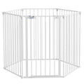 PawHut 6 Panels Foldable Dog Playpen, Puppy Pen Crate with Door - White