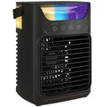 Air Cooler with Adjustable Head, Portable Air Conditioner with 3 Wind Speed, 2 Cool Mist, RGB Light, Black