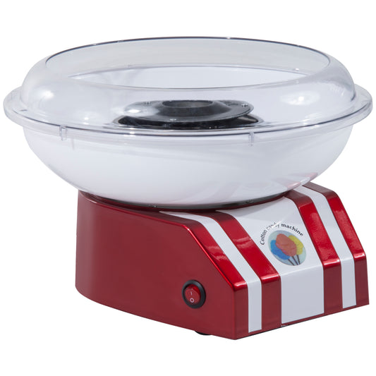 Candy Floss Machine for Kids & Adults, 550W  Retro Cotton Maker for Sugar or Candies,  Including 10 Candyfloss Sticks, Non-Slip Base, Red & White