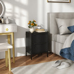 HOMCOM Chest of Drawers, Dresser with 2 Fabric Drawers and Aluminium Handles - Black
