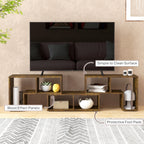 Three-Block Modular TV Stand - Rustic Brown