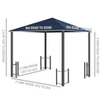 Outsunny 3 x 3(m) Hardtop Gazebo Canopy with Polycarbonate Roof, Alloy Aluminium Frame, Black