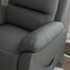 HOMCOM Electric Riser and Recliner with 8 Vibration Massage, PU Leather Power Lift Recliner Chair for Living Room with Side Pockets, Footrest, Grey