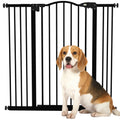 PawHut Pressure Fit Dog Stair Gate No Drilling Safety Gate Auto Close for Doorways, Hallways, 74-100cm Adjustable, 94cm Tall, Black
