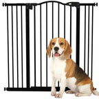 PawHut Pressure Fit Dog Stair Gate No Drilling Safety Gate Auto Close for Doorways, Hallways, 74-100cm Adjustable, 94cm Tall, Black