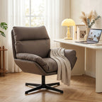 HOMCOM Accent Chair with 360 Swivel Armchair for Living Room with Padded Cushion Dark Brown