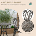 Outsunny 3 Piece Garden Bistro Set Aluminium Outdoor Furniture Set for 2 Patio Chairs and Table with Umbrella Hole Bronze Tone