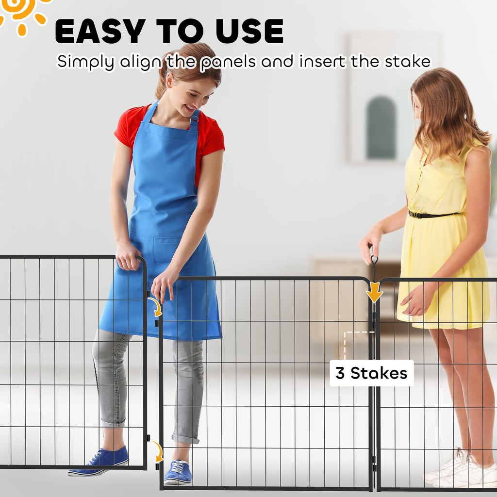 PawHut 2 Piece Dog Pen Expansion Pack for 80cm High Pet Playpen with 3 Stakes, for Small and Medium Dogs