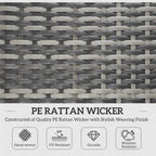 Outsunny Rattan Folding Sun Lounger Outdoor Chair with Cushion and Pillow Mixed Grey