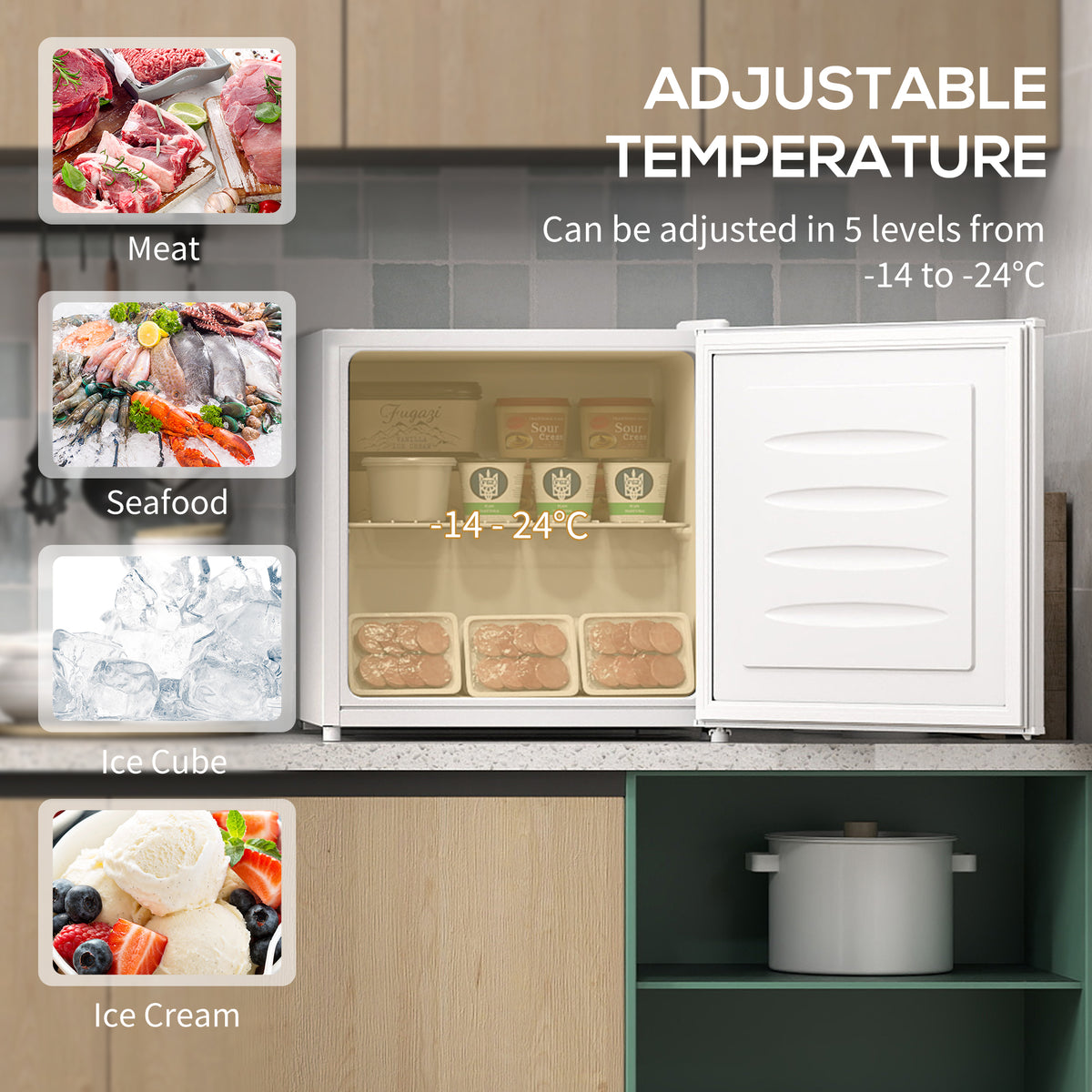 35L Mini Freezer, -24? to -14? Temperature - White