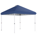 Outsunny 3 x 3 m Pop Up Gazebo with Wheels, UPF50+ One-Touch Outdoor Garden Party Tent Marquee Wedding Awning Canopy, Dark Blue