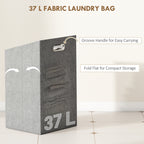 HOMCOM Bamboo Laundry Cabinet with Slatted Door, Bathroom Cabinet with Tilt-Out Hamper and Removable Liner Bag, 40 x 30D x 95 cm, Natural Wood Finish