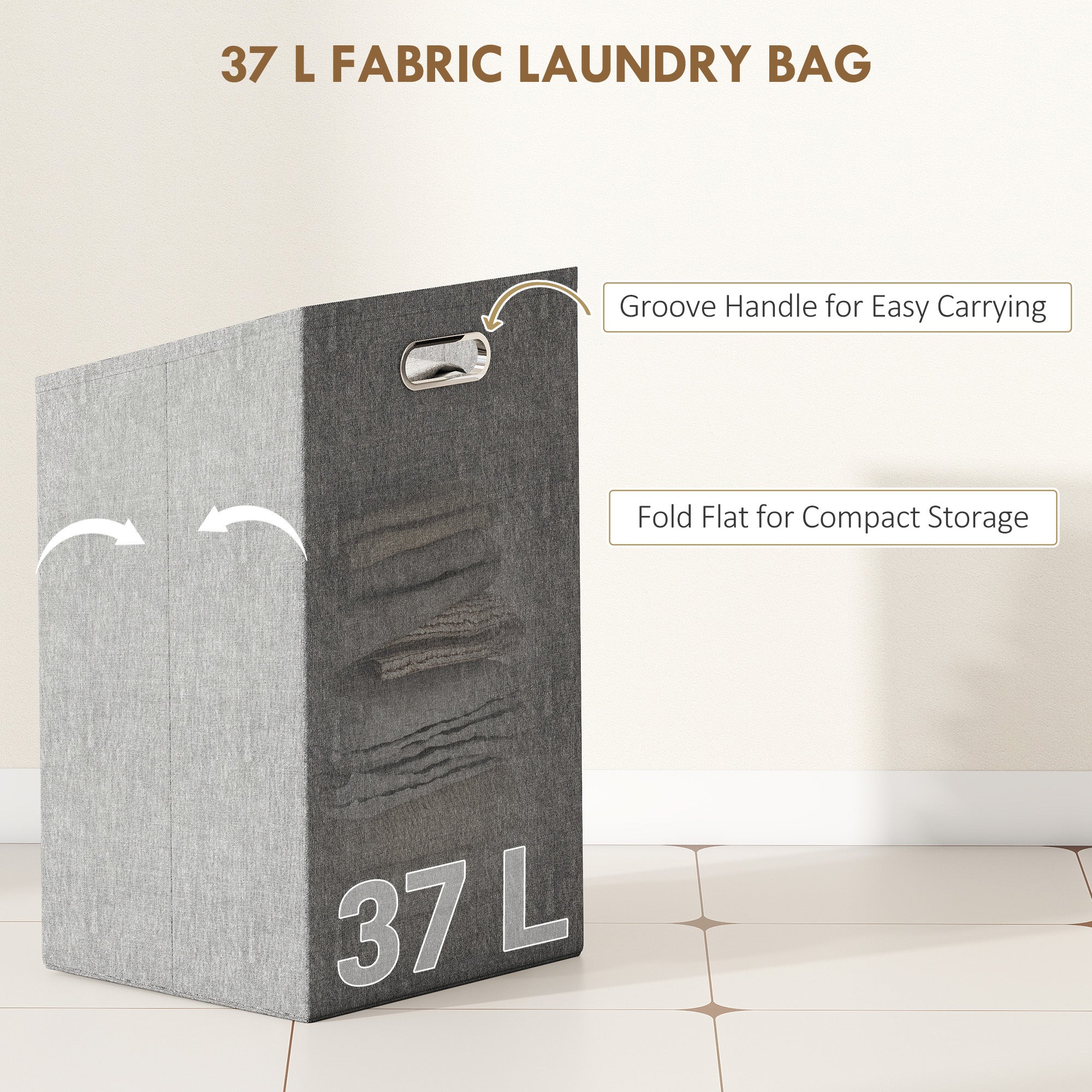 HOMCOM Bamboo Laundry Cabinet with Slatted Door, Bathroom Cabinet with Tilt-Out Hamper and Removable Liner Bag, 40 x 30D x 95 cm, Natural Wood Finish
