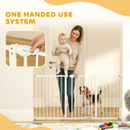 PawHut Adjustable Safety Gate w/ Three Extensions, Four Adjustable Screws, White