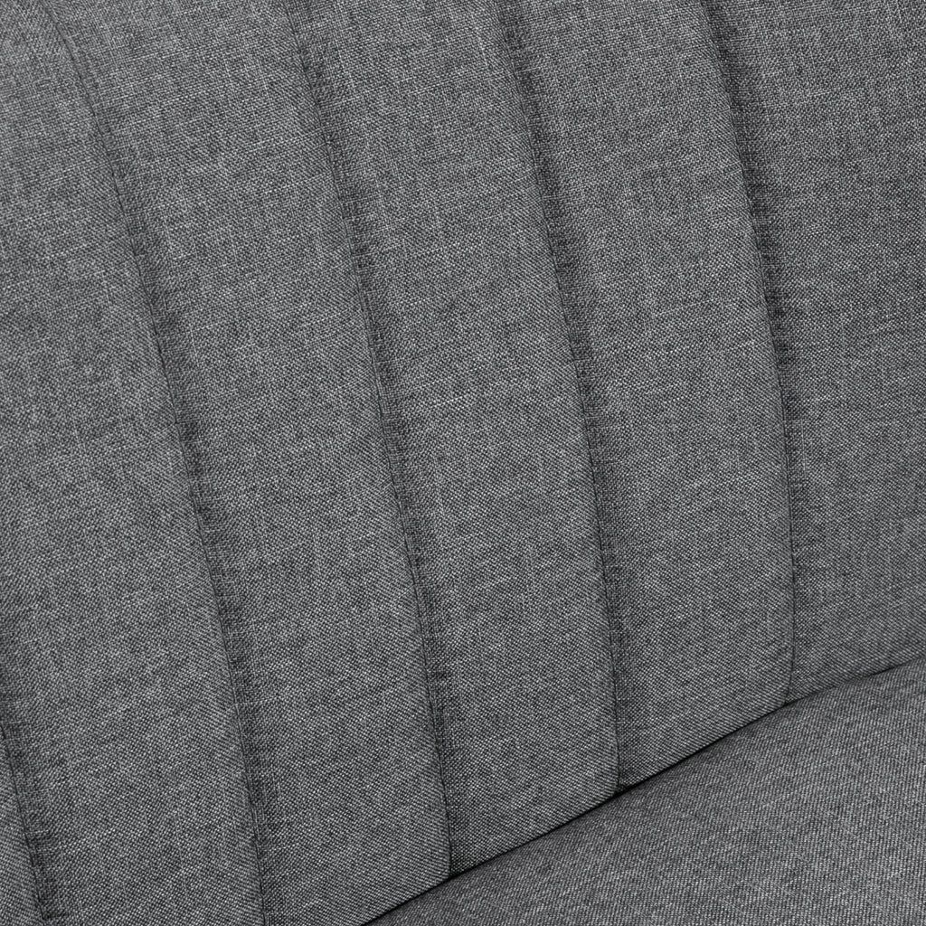 HOMCOM 117cm Loveseat Sofa Upholstered Small 2 Seater Sofa with Thick Padded Seat and Rubber Wood Legs, Grey