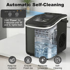 Countertop Ice Maker Machine 9 Cubes in 7 Mins Portable Ice Machine Ice Scoop and Basket 2 Sizes Black