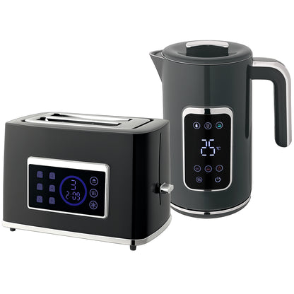 Touch Screen Kettle and Toaster Set - Grey