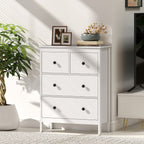 HOMCOM Modern Chest of Drawers, 4 Drawer Dresser Clothes Storage Organiser for Living Room, Hallway, Entryway, White