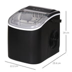 Ice Maker Machine Countertop, 12 KG in 24 H, 9 Cubes in 6 Mins, Portable Ice Cube Maker with Handle, Ice Scoop and Basket for Home Office Kitchen Bar Party RV, Black