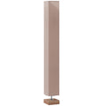 Floor Lamp, 120cm Standing Lamp with Linen Lampshade, Standard Light with Pine Wood Base for Living Room, Bedroom (Bulbs Not Included)