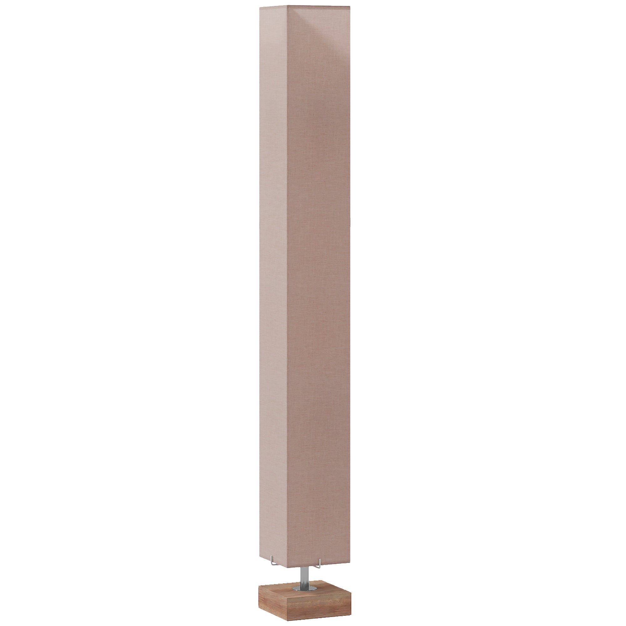 Floor Lamp, 120cm Standing Lamp with Linen Lampshade, Standard Light with Pine Wood Base for Living Room, Bedroom (Bulbs Not Included)
