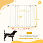 PawHut Adjustable Safety Gate w/ Two Extensions, Four Adjustable Screws, White
