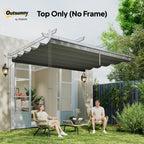 Outsunny Retractable Pergola Cover, 3.5 x 2.6 m Replacement Canopy Fabric for 4 x 3 m Frame, Roof Top Only, Light Grey