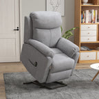HOMCOM Power Lift Recliner Chair, Electric Lift Chair for Elderly, Overstuffed Linen Fabric Riser and Reclining Armchair with Remote Control, Side Pockets, for Living Room, Grey