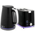 Modern Kettle and Toaster Set - Black