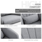 HOMCOM Swivel Accent Chair, Linen Fabric Tub Vanity Chair, Modern Armchair with Adjustable Height and Lumbar Support for Living Room Bedroom Salon Make up Room Dressing Table, Light Grey