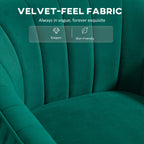 HOMCOM Velvet-Feel Shell Back Accent Chair - Green