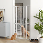 PawHut 180cm Extra Tall Pet Gate with 3.5 cm Narrow Gap, Pressure Mounted No Drilling Cat Gate for Doorways, 77-104cm Width