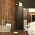 Floor Lamp for Living Room, Spotlight Reading Standing Lamp with Adjustable Height, Rocker on/off Switch, Indoor Task Lighting for Bedroom, Office,  White (Bulb not Included)