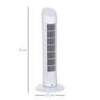 Tower Fan for Bedroom Cooling, 30 Inch Electric 70° Oscillating Fan with 3 Speed Settings, Standing Floor Fan for Home Office Indoor, White