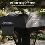 Outsunny 3 x 3 m Metal Gazebo, Garden Pavillion, Double Roof Outdoor Canopy Shelter with Mesh Sidewalls, Black
