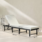Outsunny Single Folding Rattan Sun Lounger, with Cushion - Black