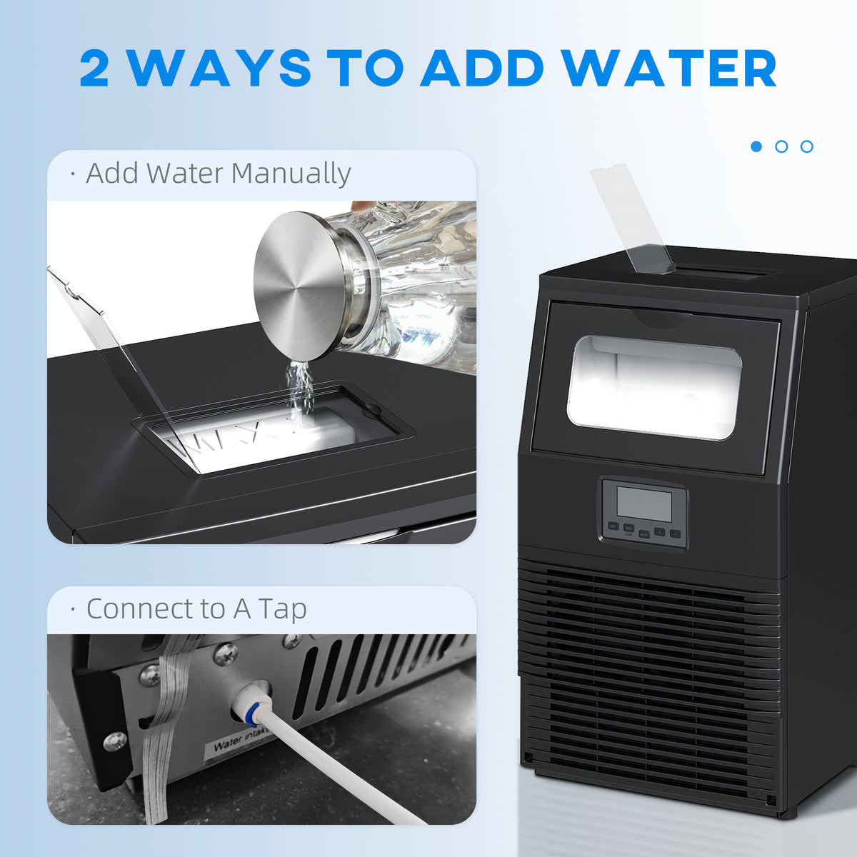 Commercial Ice Maker with 4kg Ice Storage - Black
