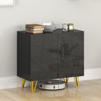 HOMCOM Modern Luxe High Gloss Sideboard, with Hairpin Legs - Black