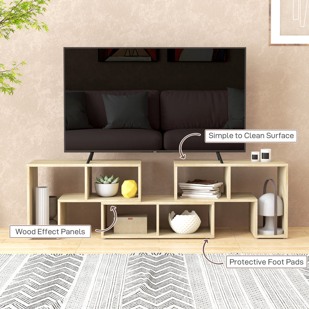 Three-Block Modular TV Stand - Grey Wood-Effect