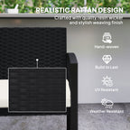Outsunny Two-Seater Rattan Garden Bench - Beige