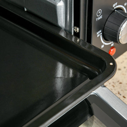 21L Mini Countertop Oven, 100°C-230°C Adjustable Temp - Black