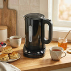 Electric Kettle, 1.7L, Fast Boil, 3kW Water Kettle with UK Strix Thermostat, Keep Warm Function, LCD Base, Black