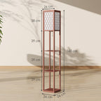 Three-Shelf Standing Lamp - Brown/White