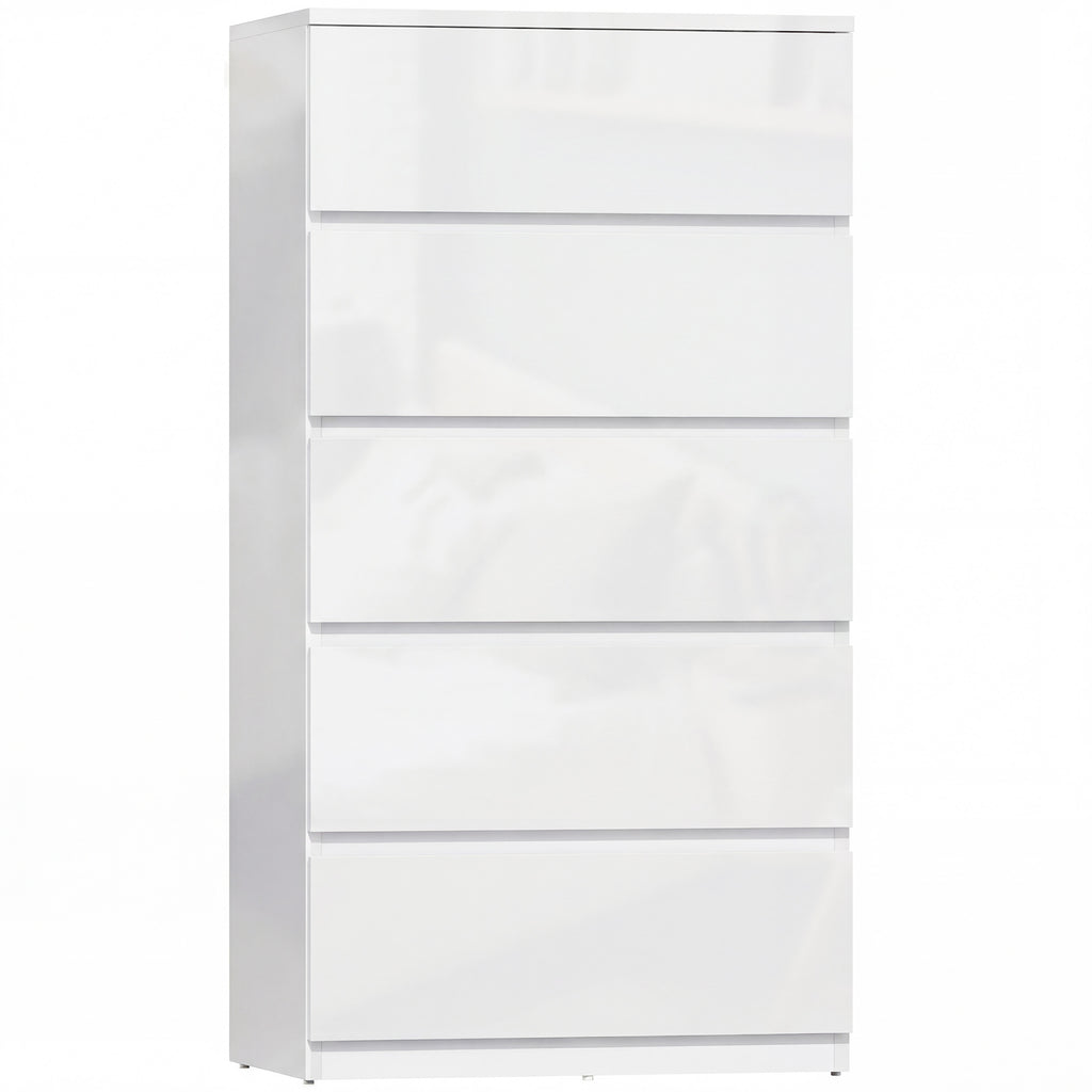HOMCOM Chest of Drawers, 5-Drawer Storage Cabinets, Modern Dresser, Storage Drawer Unit for Bedroom