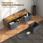 TV Cabinet Stand Unit for TVs up to 50'' with Foldable Drawers, Entertainment Centre for Living Room Rustic Brown