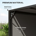 Outsunny 3 X 3 Meters Pergola with Sliding Roof, Garden Gazebo with Adjustable Sun Shade Canopy and Steel Frame, Charcoal Grey