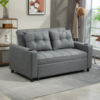 HOMCOM 2 Seater Sofa Bed Pull-Out Sofa Bed for Small Space - Charcoal Grey