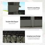Outsunny 3.6 x 3 m Aluminium Hardtop Gazebo with Smart Drainage System and Ceiling Hooks- Dark Grey