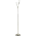 Modern Standing Lamp, 3-Light Upright Floor Lamps for Living Room, Silver Tone