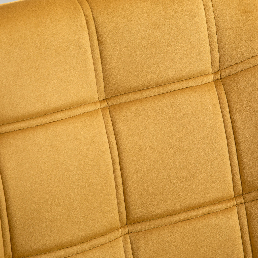 HOMCOM Accent Chair, Velvet Upholstered Vanity Tub Chair with Flared Armrests, Slanted Back, Solid Wood Legs, Comfy Padding Armchair, Home Bedroom Furniture Seating, Yellow